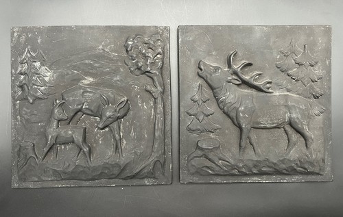 Gusseisen wandrelief hirsch - wandrelief,