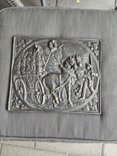 Altes gusseisen relief bild - altes,
