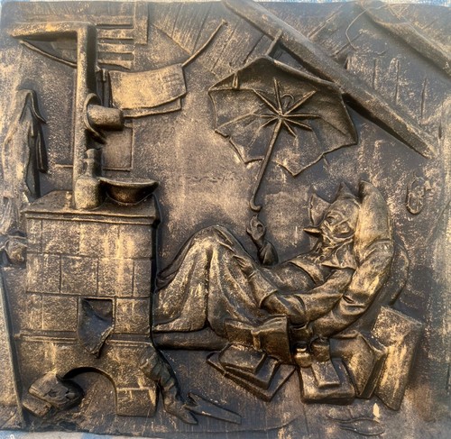 Altes gusseisen relief - altes, gusseisen-relief.